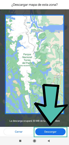 ajustar zona para descargar mapa en google maps sin conexion