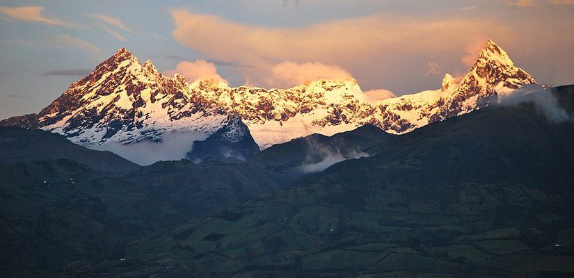 summits of el altar volcano in ecuador