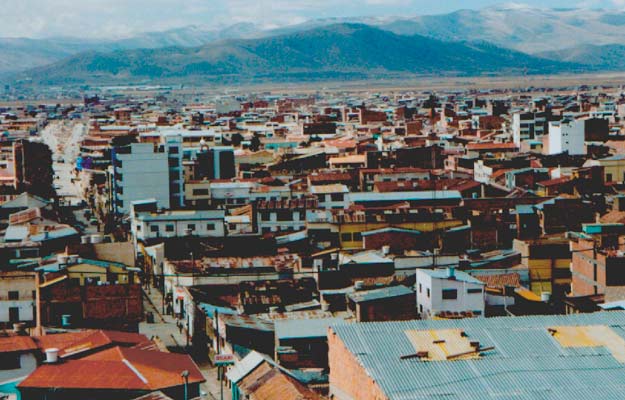 Oruro high altitude latin city