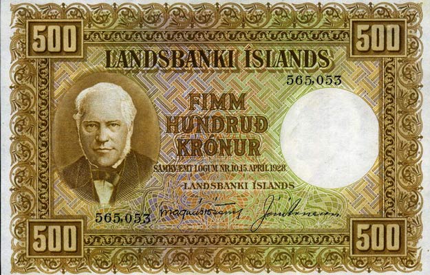 Old Icelandic banknote