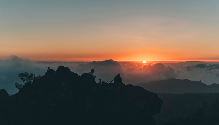 sunset in teide volcano